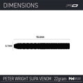 Red Dragon šípky Peter Wright Snakebite Supa-Venom steel 22g