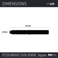 Red Dragon šípky Peter Wright Snakebite Supa-Venom steel 24g
