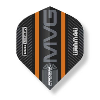 Winmau letky Prism Alpha MVG Black & Orange Logo Stripe