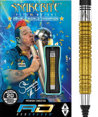 Red Dragon šípky Peter Wright Snakebite Double World Champion SE Gold Plus soft 20g