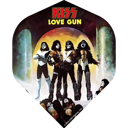 Kiss Dart Flights Official Licensed No.2 Black Love Gun