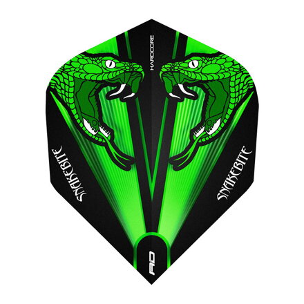 Red Dragon letky Hardcore Peter Wright Snakebite Green Transparent RD3