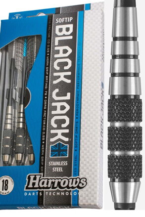 Harrows šípky black jack 18g