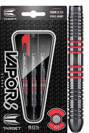 Target šipky Vapor8 black 23g red steel