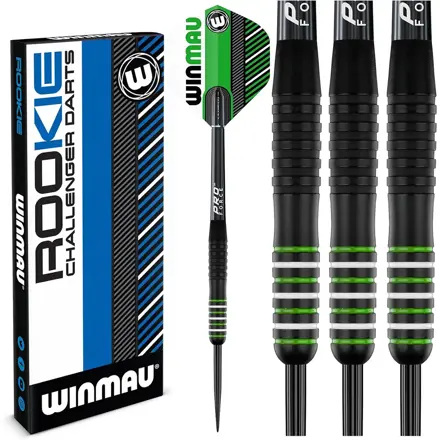 Winmau šípky Rookie Brass Green steel 20g