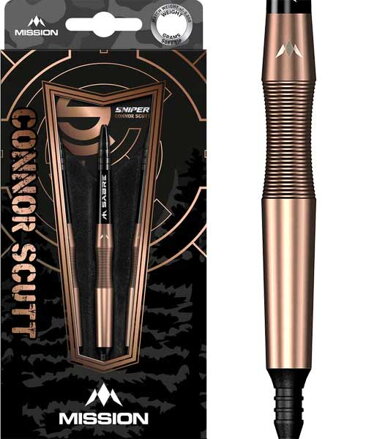 Mission šípky Connor Scutt V2 Bronze PVD Sniper soft 18g