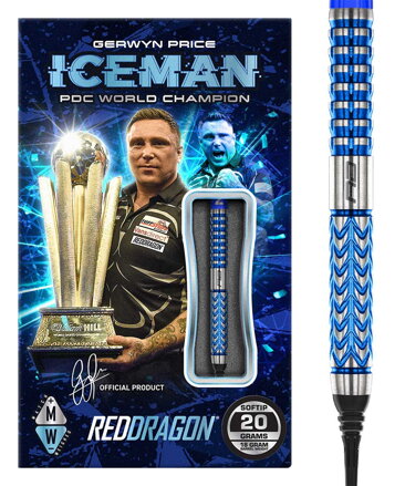 Red Dragon šípky Gerwyn Price Glacier soft 20g