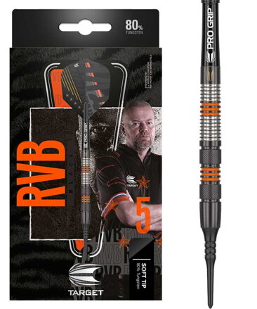 Target šípky Raymond van Barneveld RVB Black 80% Soft 18g