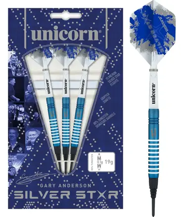 Unicorn šípky Blue Silver Star Gary Anderson 17g