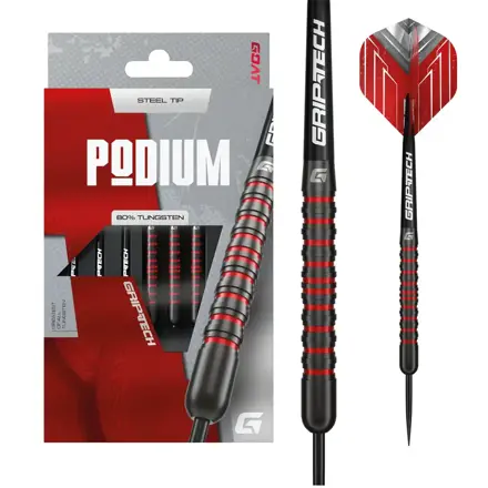Goat šípky Podium Black & Red steel 22g