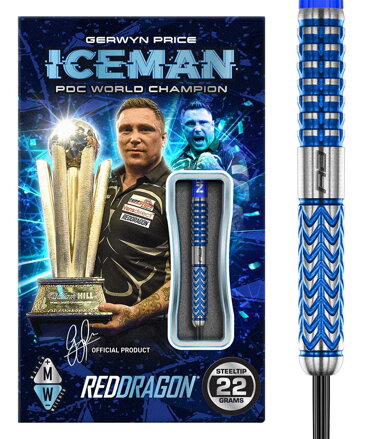 Red Dragon šípky Gerwyn Price Glacier steel 22g