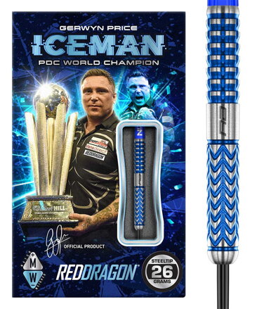 Red Dragon šípky Gerwyn Price Glacier steel 26g