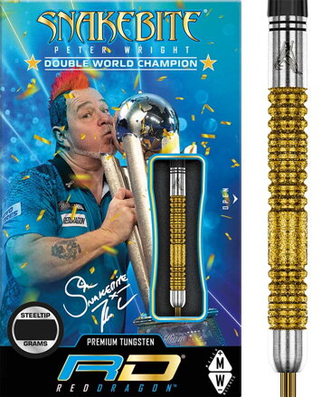Red Dragon šípky Peter Wright Snakebite Double World Champion SE Gold Plus steel 20g