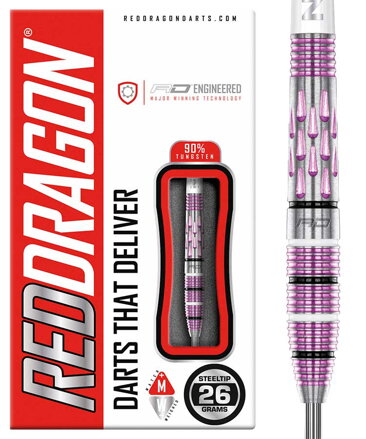 Red Dragon šípky Artura Shocking Pink steel 26g