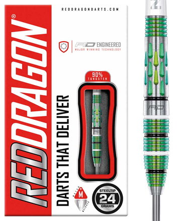 Red Dragon šípky Artura Screamin' Green steel 24g