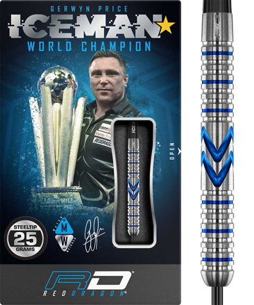 Red Dragon šípky Gerwyn Price Iceman Midnight steel 25g