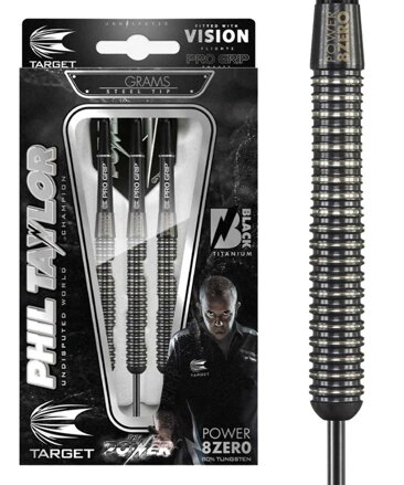 Target šipky Phil Taylor 8-Zero Black steel 25g