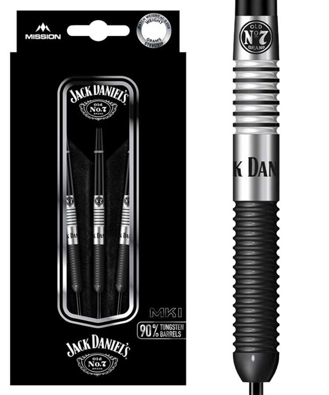 Jack Daniels šípky Black steel 23g Jack Daniels šípky Black steel 23g