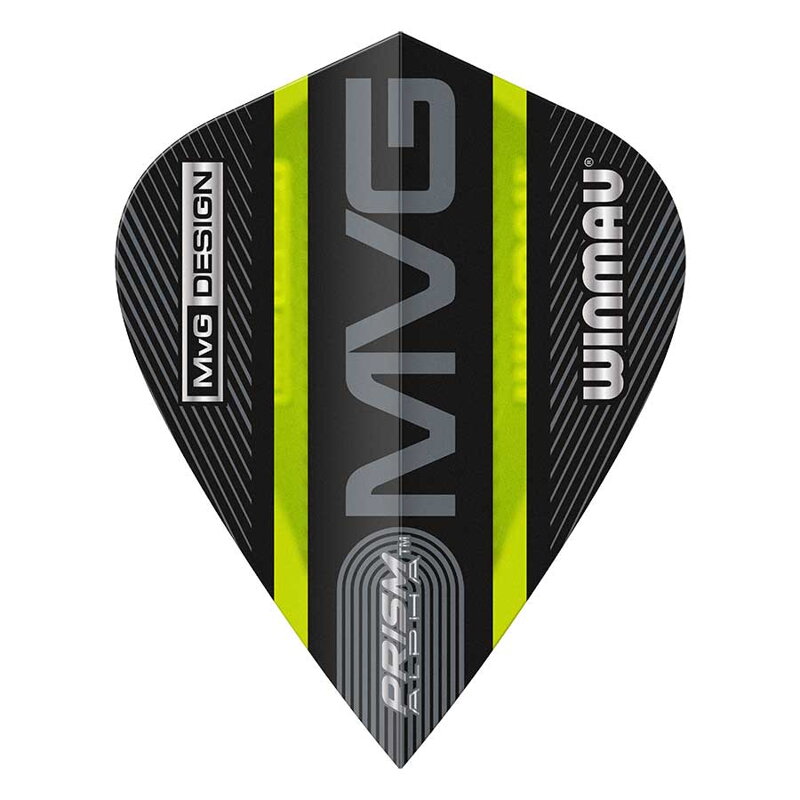 Winmau letky Prism Alpha MVG Black & Green Kite Winmau letky Prism Alpha MVG Black & Green Kite