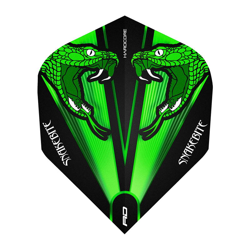 Red Dragon letky Hardcore Peter Wright Snakebite Green Transparent RD3