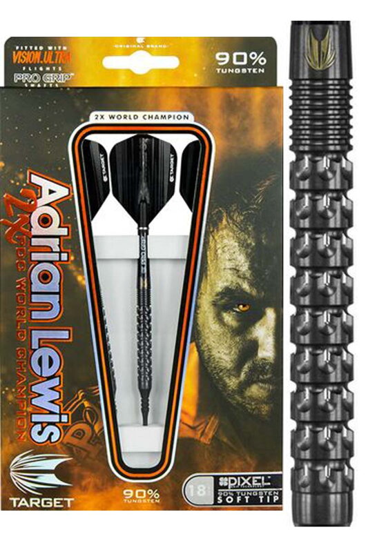 Target šípky Adrian Lewis pixel black 18g soft