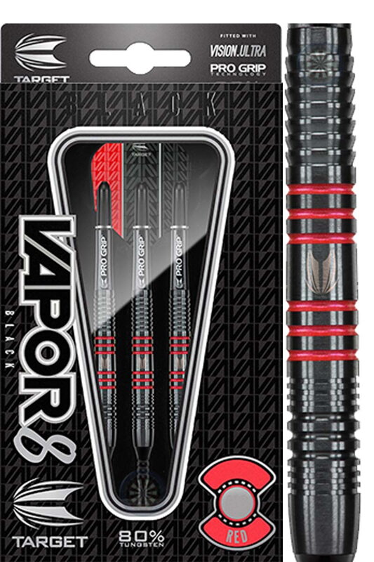 Target šipky Vapor8 black 19g red soft