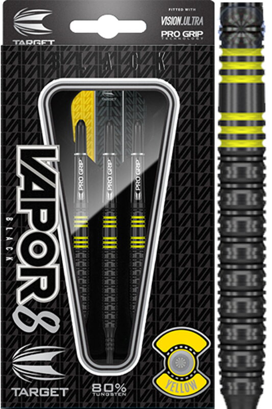 Target šipky Vapor8 black 19g yellow soft