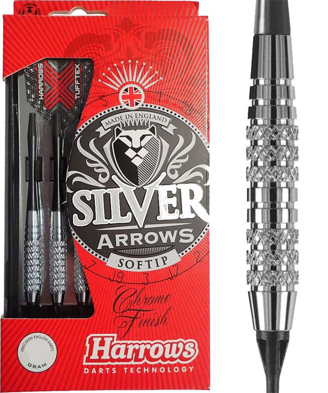 Harrows šípky Silver Arrows soft 16g K2