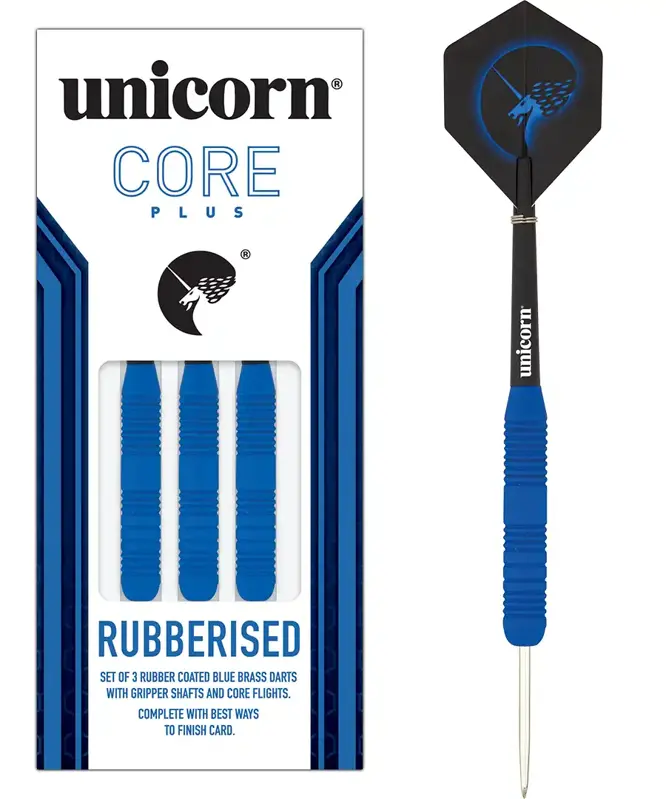 Unicorn šípky Core Plus Rubberised Blue steel 25g