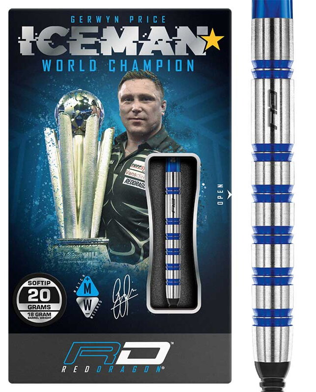Red Dragon šípky Gerwyn Price Iceman Challenger soft 20g Red Dragon šípky Gerwyn Price Iceman Challenger soft 20g