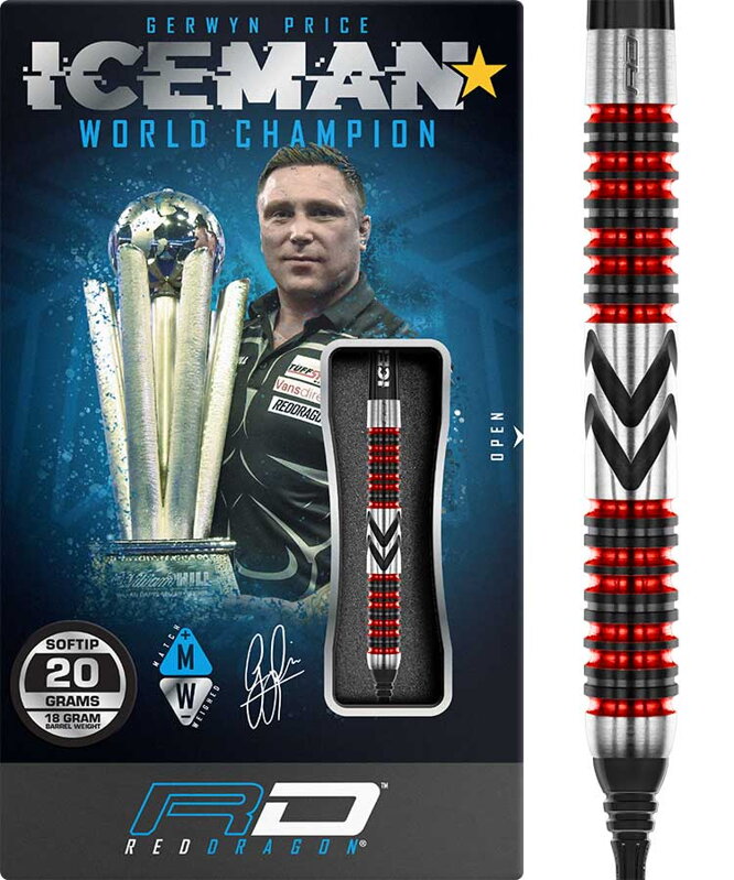 Red Dragon šípky Gerwyn Price Iceman Firebird soft 20g Red Dragon šípky Gerwyn Price Iceman Firebird soft 20g
