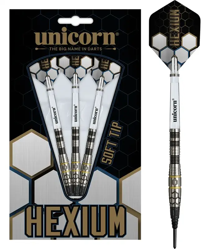 Unicorn šípky Hexium Style 1 Black soft 22g