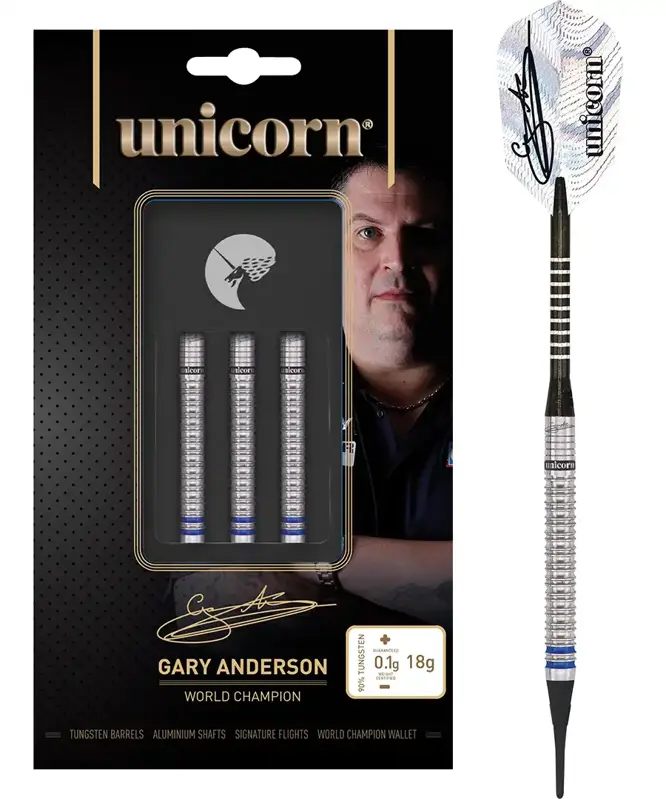 Unicorn šípky WC Gary Anderson soft 18g