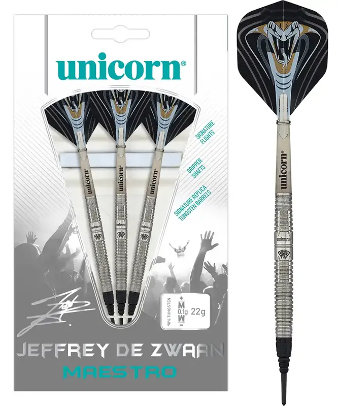 Unicorn šípky Maestro Jeffrey De Zwaan soft 22g