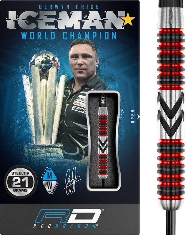 Red Dragon šípky Gerwyn Price Iceman Firebird steel 21g Red Dragon šípky Gerwyn Price Iceman Firebird steel 21g