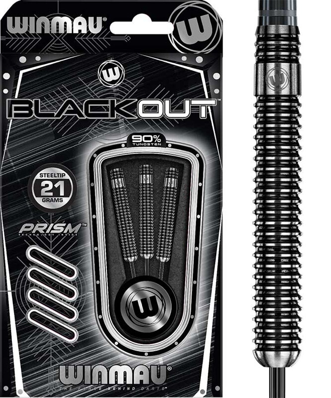 Winmau šípky Blackout steel 21g Winmau šípky Blackout steel 21g