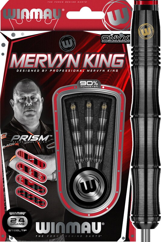 Winmau šipky Mervyn King Onyx steel 24g